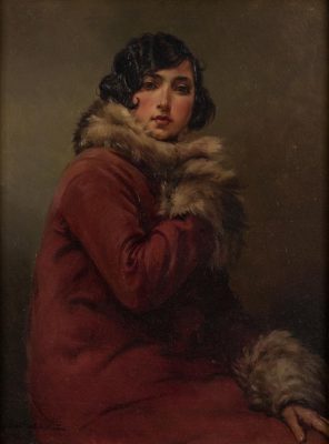 Eduardo SANCHEZ SOLA (1869 - 1949) - Retato de joven con abrigo