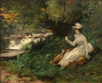 Emma-LOWSTEDT-CHADWICK-(1855–1932)-Elegante-au-bord-de-la-rivière-mod